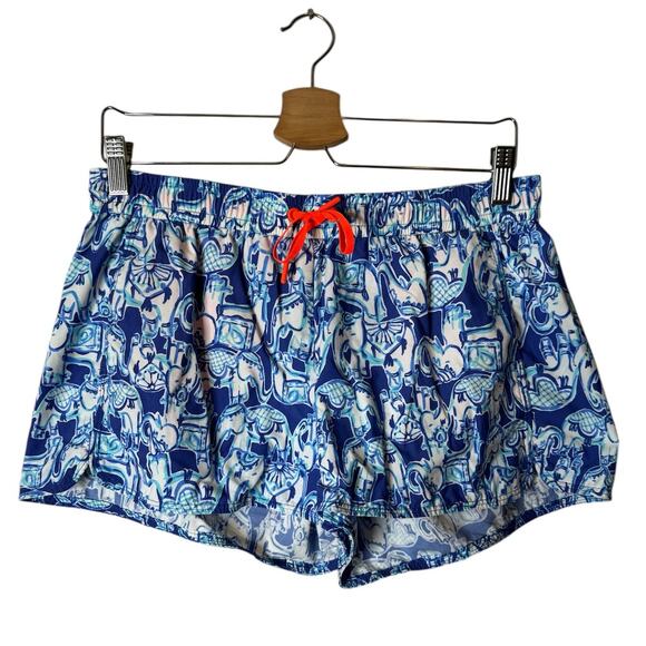 Lilly Pulitzer Pants - Lilly Pulitzer Medium 3" Nylon Run Around Shorts in Blue Elephant Get Trunky